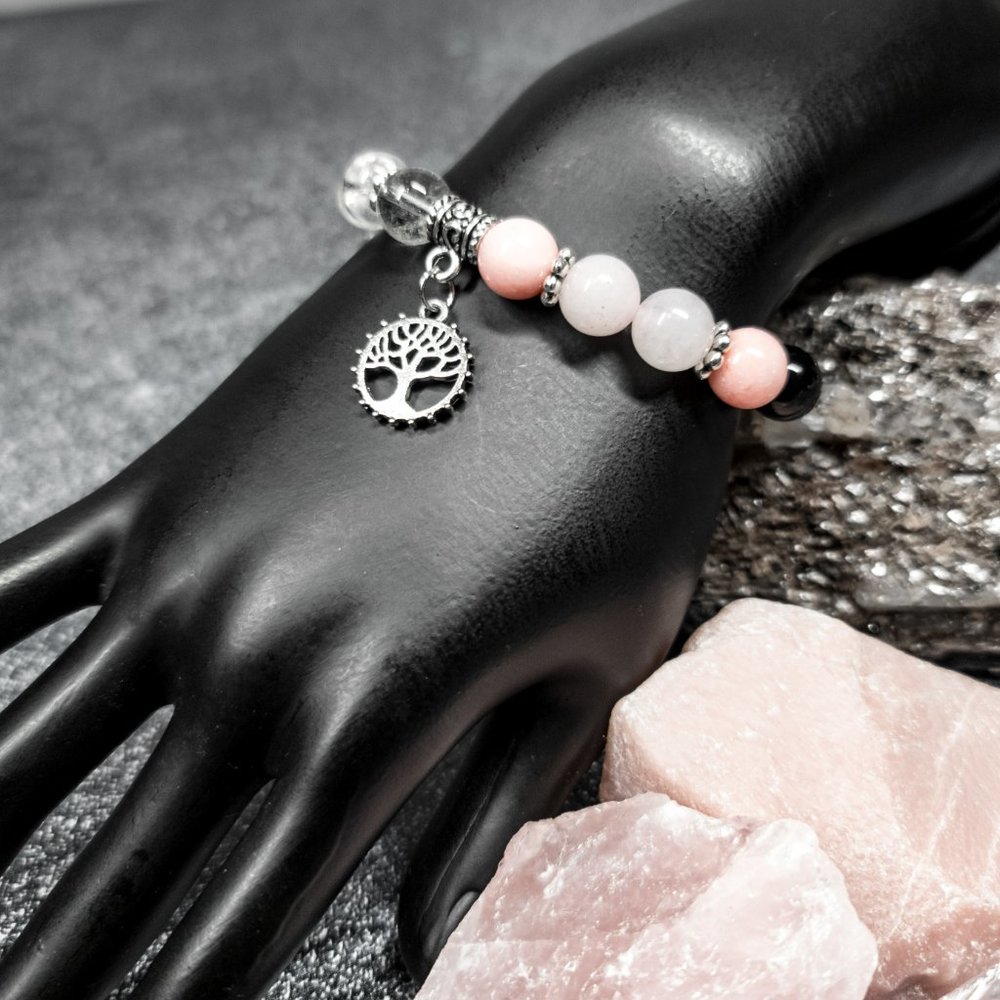 Pink Quartzite Tree Charm Bracelet by Ulara Moon - Picture 5 of 7